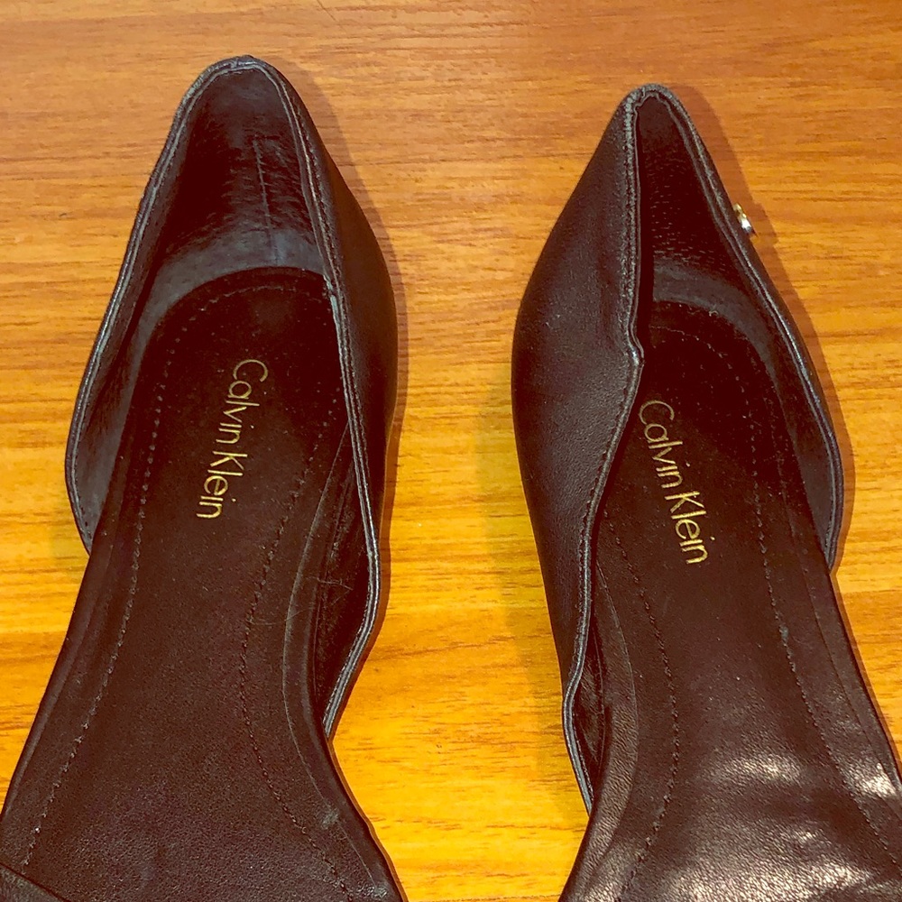 Calvin Klein pointed toe black flats